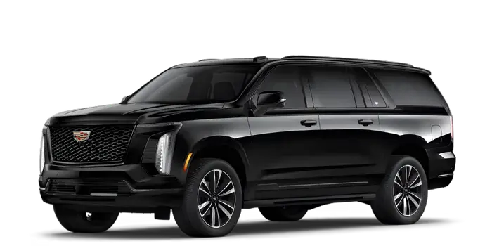 black cadillac escalade luxury suv on white background