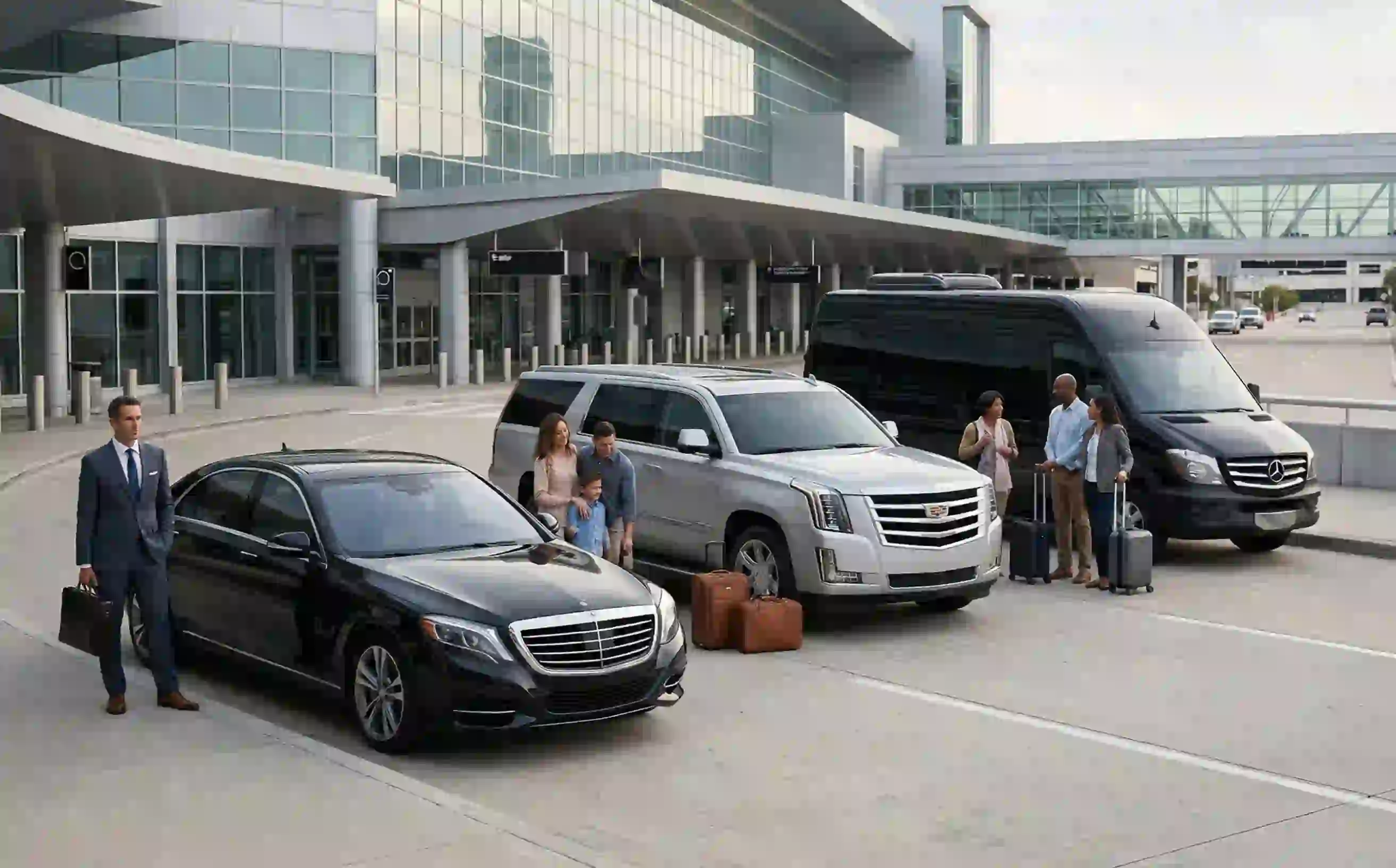 luxury sedan suv and van at houston airport