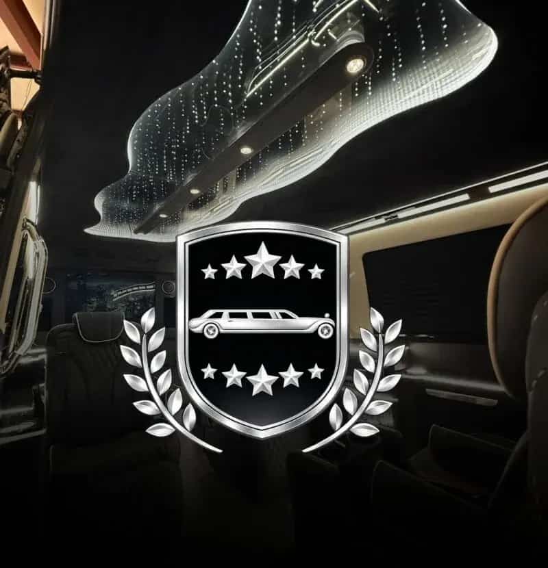 luxury vehicle interior featuring curved starlight ceiling lighting