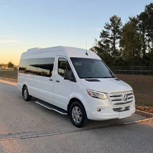 White Mercedes Sprinter limo from the Pro Ride Limo fleet
