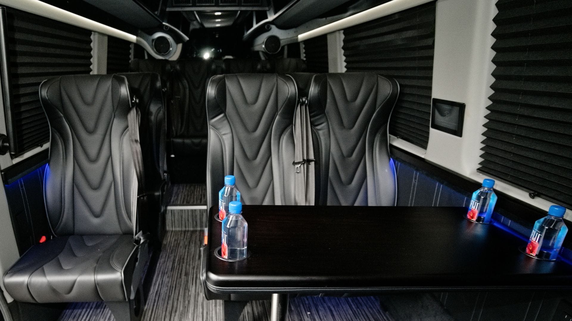 Executive Mercedes Sprinter cabin with conference table